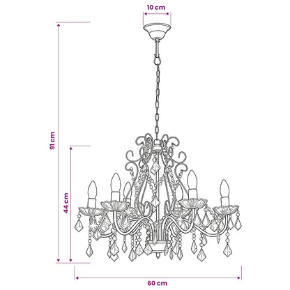 Chandelier | Golden, transparent | Metal, Acrylic | Medium