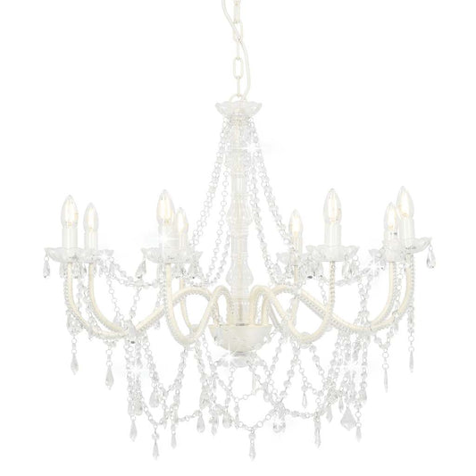 Chandelier | White (lamp base) + Transparent (beads)