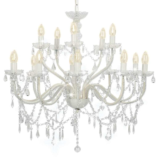 Chandelier | White (frame) + Transparent (beads)