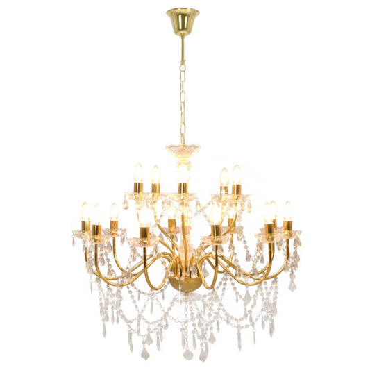 Chandelier | Gold, Transparent | Metal, Acrylic | Medium | Chandelier