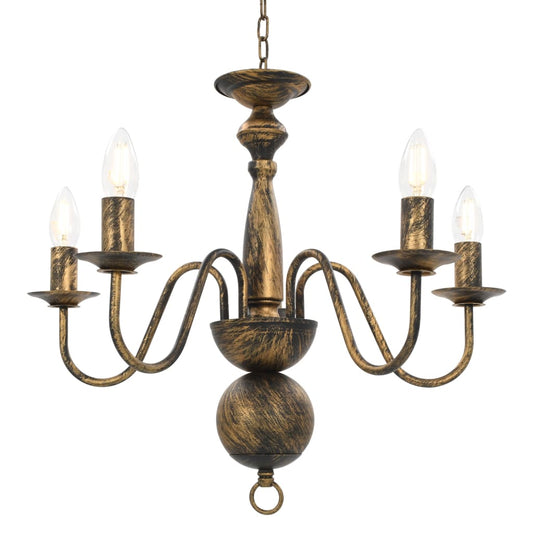 Chandelier Antique Black 5 x E14 Bulbs
