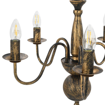 Chandelier Antique Black 5 x E14 Bulbs
