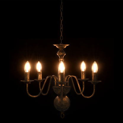 Chandelier Antique Black 5 x E14 Bulbs