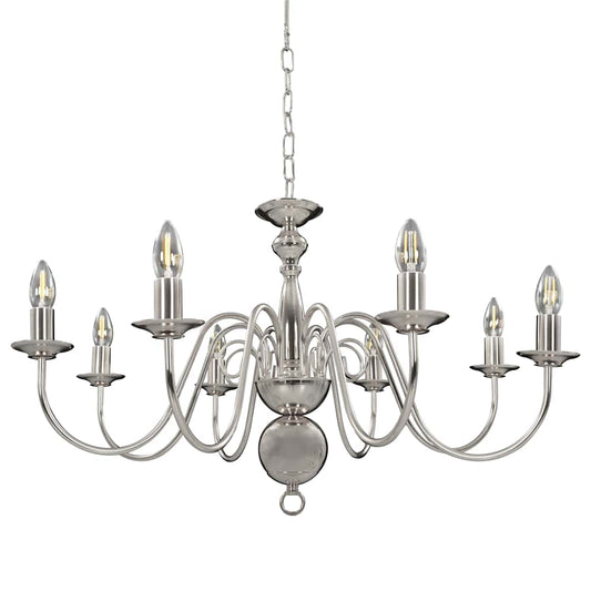Chandelier | Silver | Metal | Medium | Chandelier | Round | Traditional