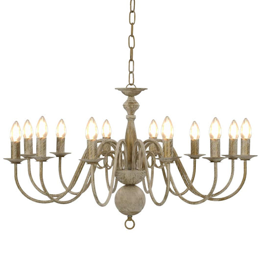 Chandelier | Antique White | Metal | Large | Luxury | Chandelier