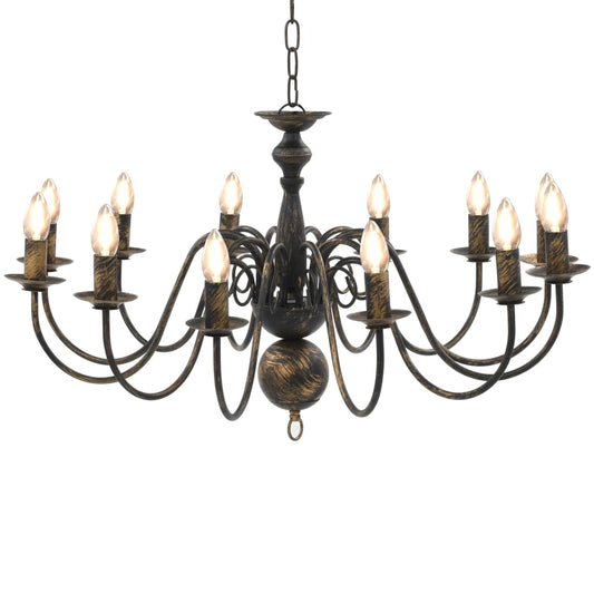 Chandelier | Antique black | Metal | Medium | Chandelier | Round