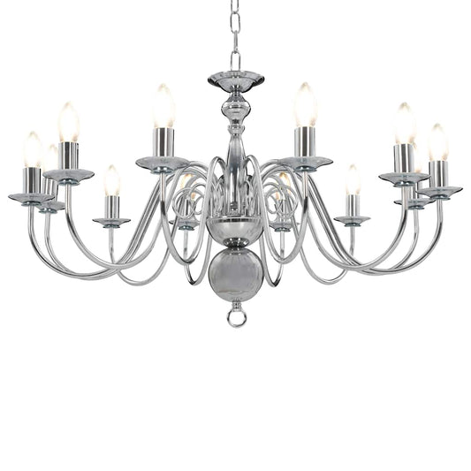 Chandelier Silver 12 x E14 Bulbs