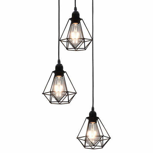 Ceiling Light | Black | Metal | Medium | Height-Adjustable