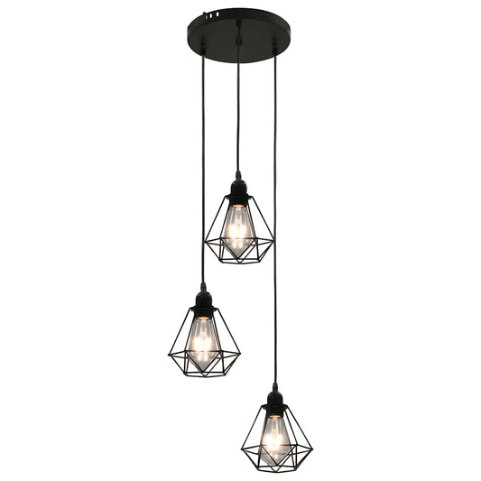Ceiling Light | Black | Metal | Medium | Height-Adjustable
