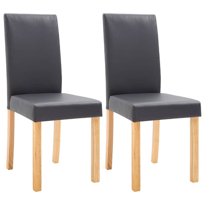Dining Chairs 2 pcs Gray Faux Leather