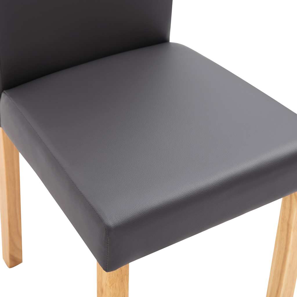Dining Chairs 2 pcs Gray Faux Leather