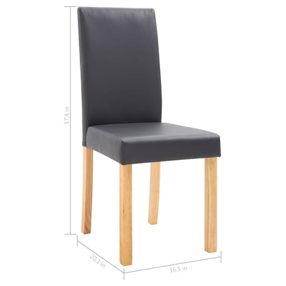 Dining Chairs 2 pcs Gray Faux Leather