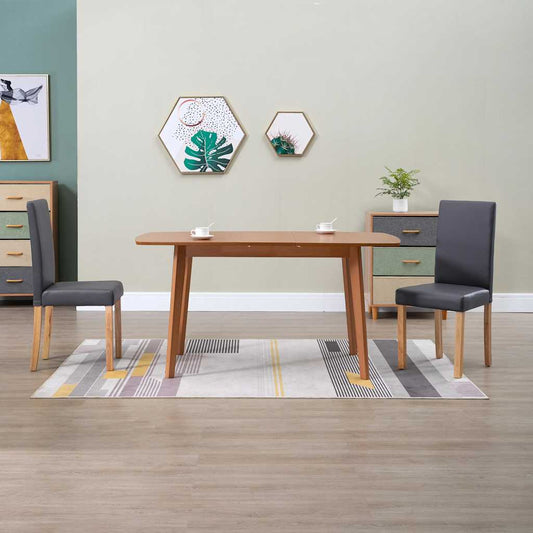 Dining Chairs 2 pcs Gray Faux Leather