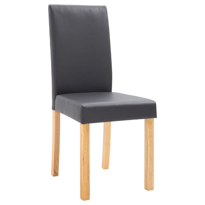 Dining Chairs 4 pcs Gray Faux Leather