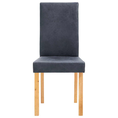Dining Chairs 4 pcs Gray Faux Suede Leather