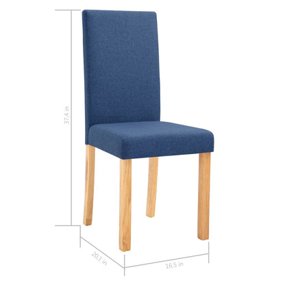 Dining Chairs 4 pcs Blue Fabric
