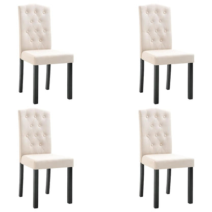 Dining Chairs 4 pcs Cream Fabric
