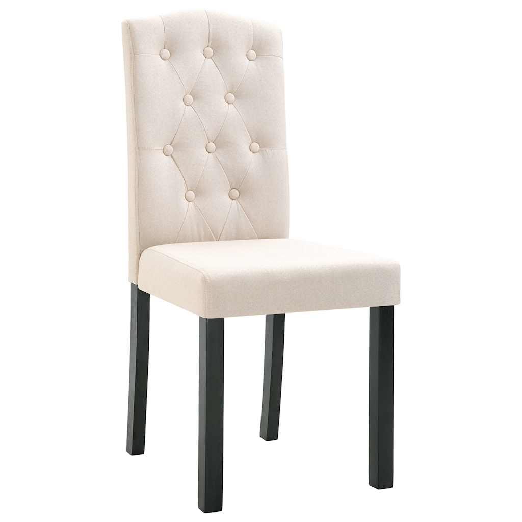 Dining Chairs 4 pcs Cream Fabric