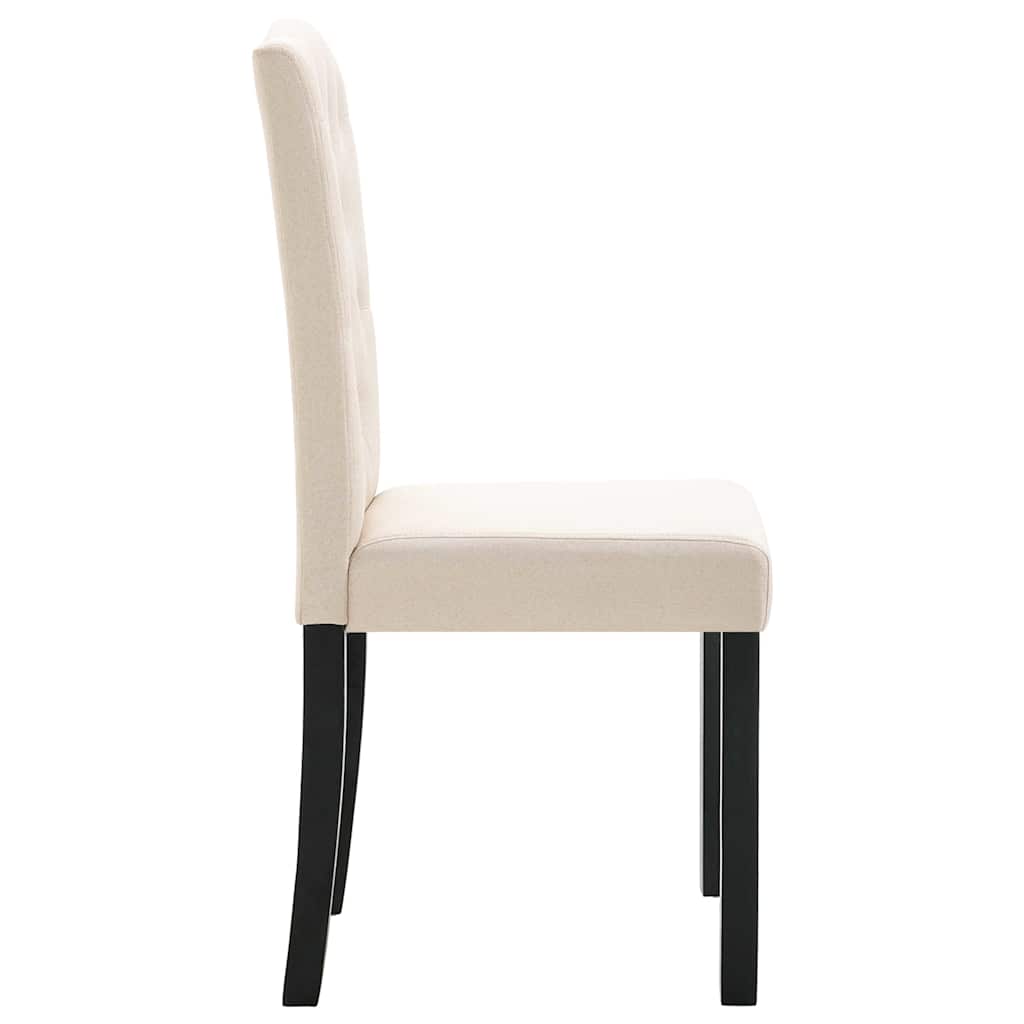 Dining Chairs 4 pcs Cream Fabric