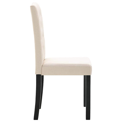 Dining Chairs 4 pcs Cream Fabric