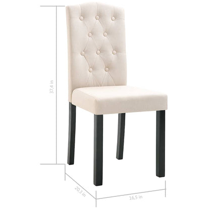 Dining Chairs 4 pcs Cream Fabric