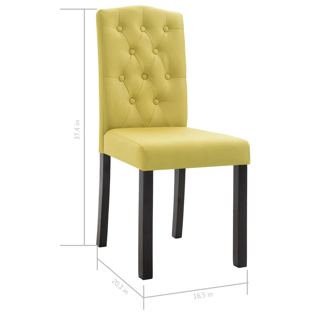 Dining Chairs 2 pcs Green Fabric