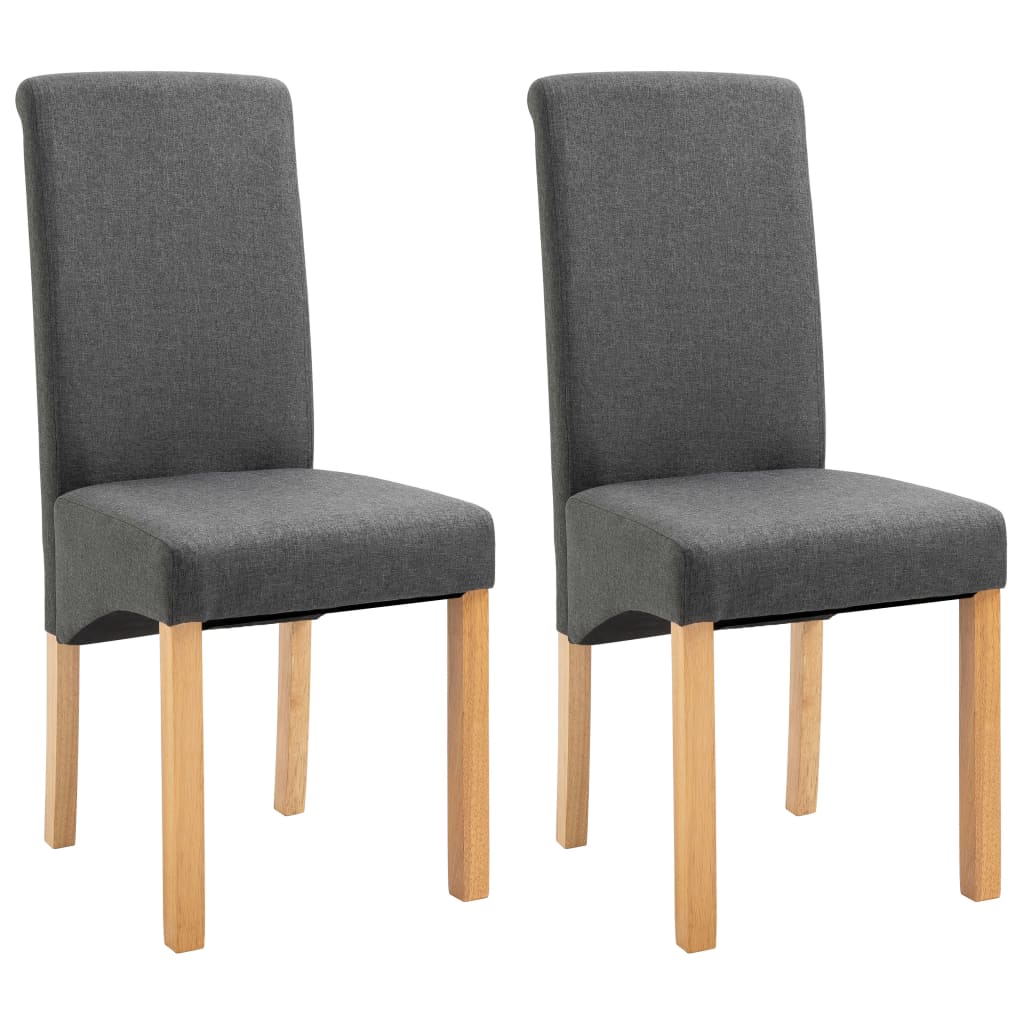 Dining Chairs 2 pcs Gray Fabric