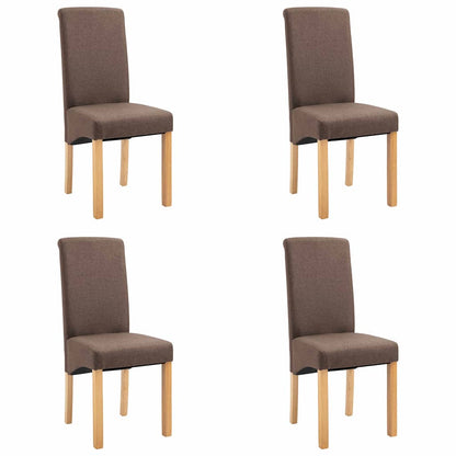 Dining Chairs 4 pcs Brown Fabric