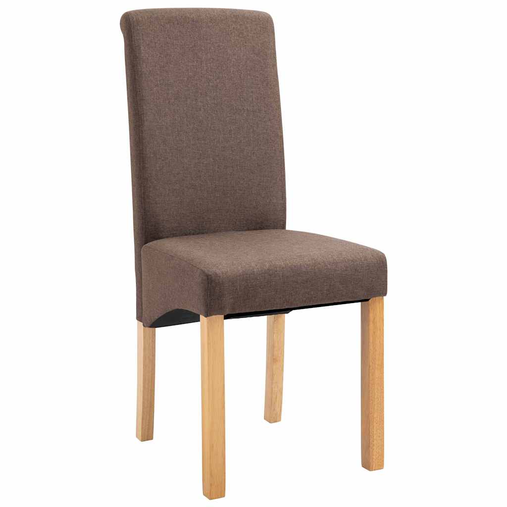 Dining Chairs 4 pcs Brown Fabric