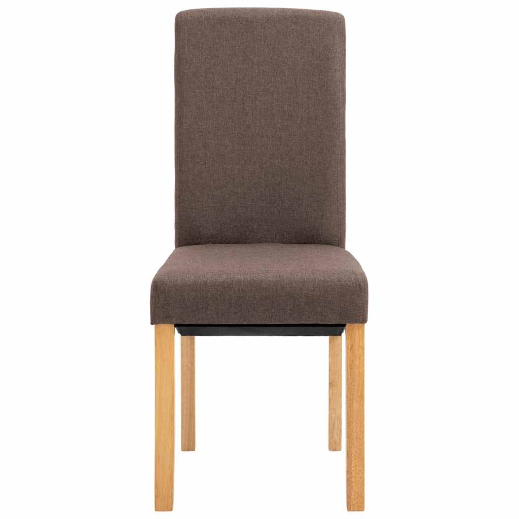 Dining Chairs 4 pcs Brown Fabric