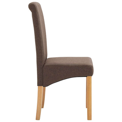 Dining Chairs 4 pcs Brown Fabric