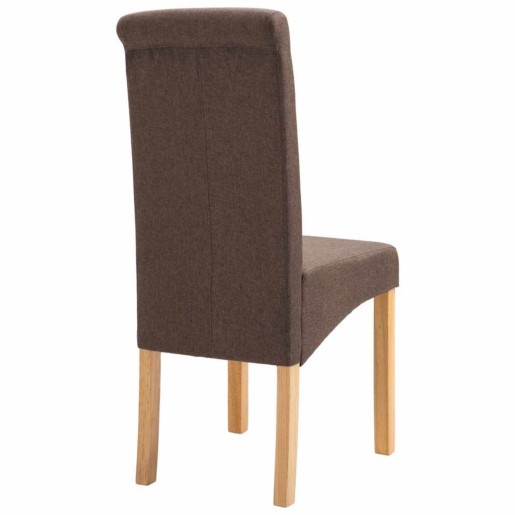 Dining Chairs 4 pcs Brown Fabric