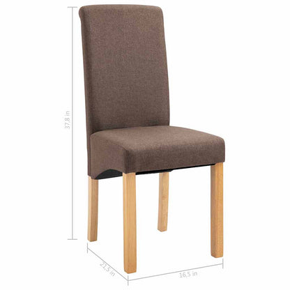 Dining Chairs 4 pcs Brown Fabric