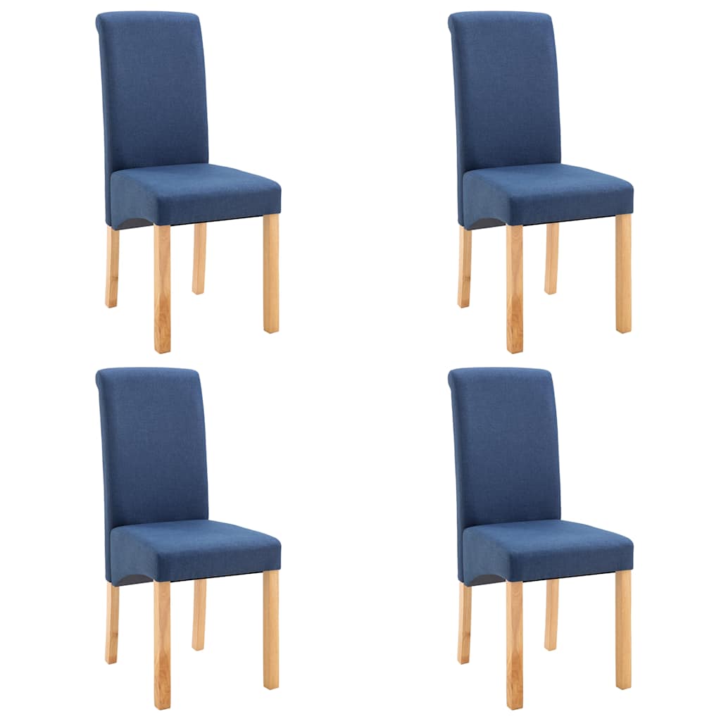 Dining Chairs 4 pcs Blue Fabric