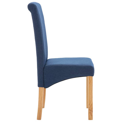 Dining Chairs 4 pcs Blue Fabric