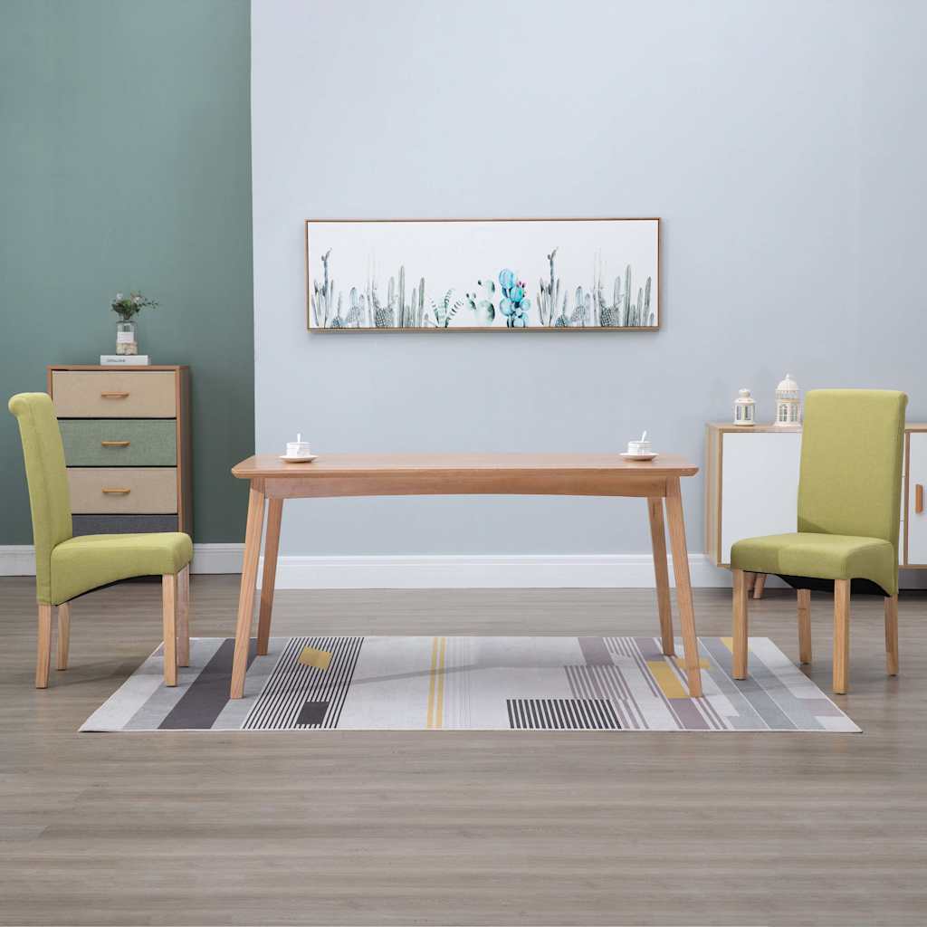 Dining Chairs 2 pcs Green Fabric