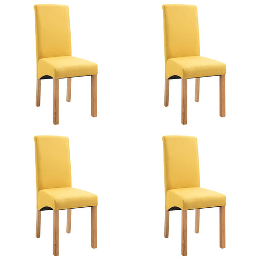 Dining Chairs 4 pcs Yellow Fabric