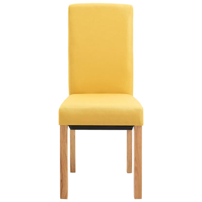 Dining Chairs 4 pcs Yellow Fabric