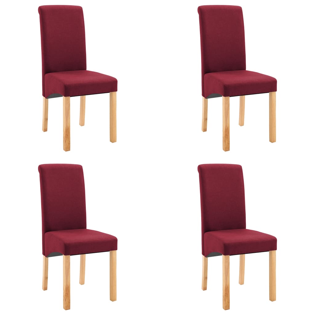 Dining Chairs 4 pcs Red Fabric