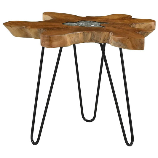 Coffee Table | Multicolour with Transparent finish and Black legs