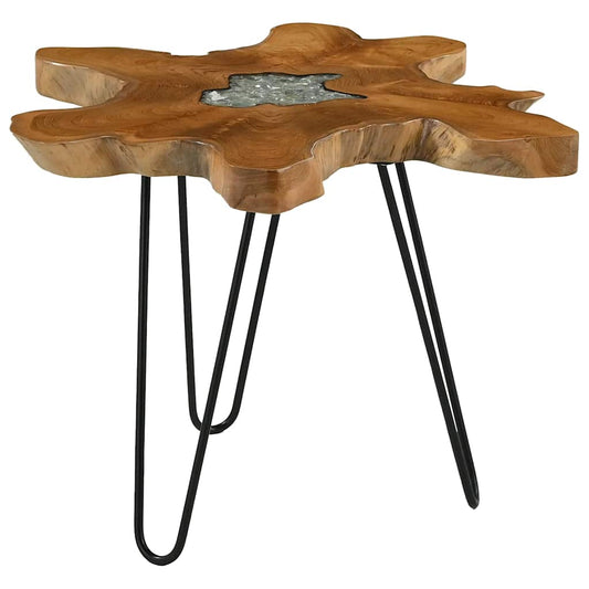Coffee Table | Multicolour with Transparent finish and Black legs