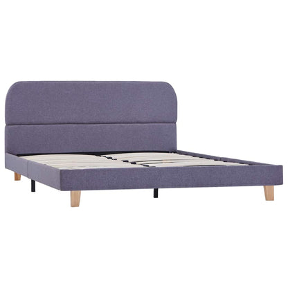 Bed Frame | Light Grey | Iron, Solid Wood, MDF, Polyester | Double