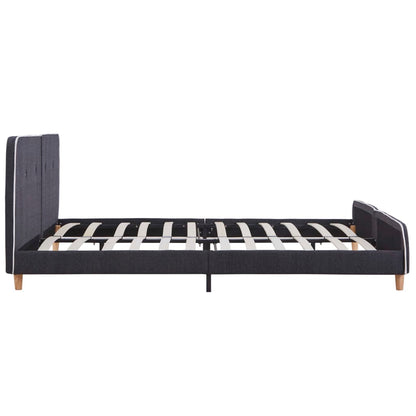 Bed Frame without Mattress Dark Grey Fabric 150x200 cm King Size