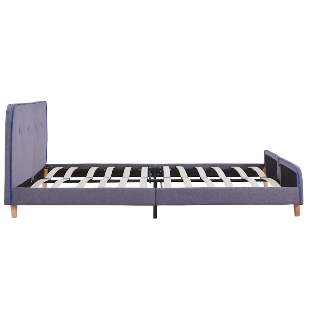 Bed Frame without Mattress Light Grey Fabric 150x200 cm King Size