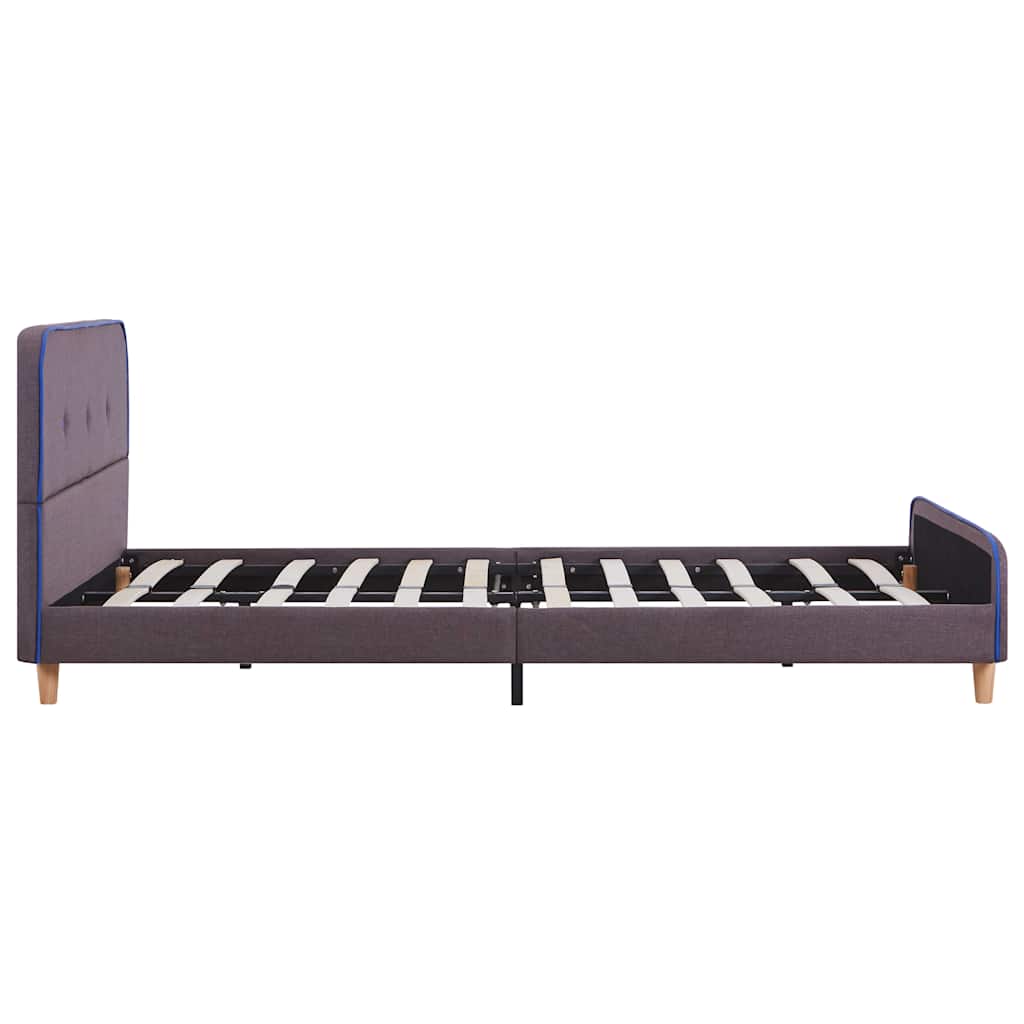 Bed Frame without Mattress Taupe Fabric 135x190 cm Double