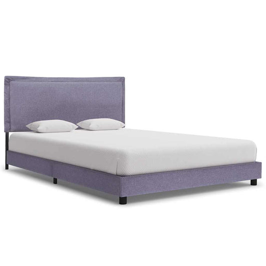Bed Frame | Light grey | Powder-coated iron, MDF, polyester, solid wood