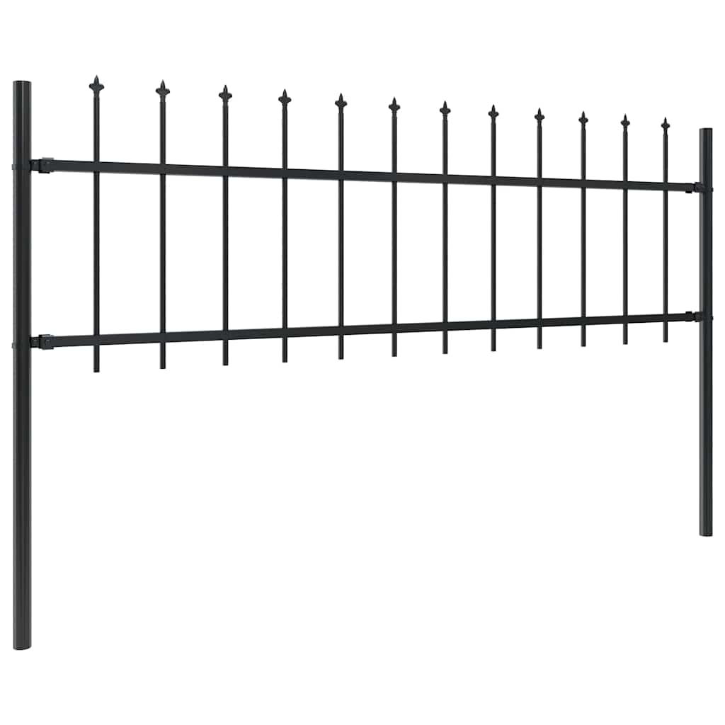 Garden Fence Woerden with Spear Top Steel 181x60 cm Black