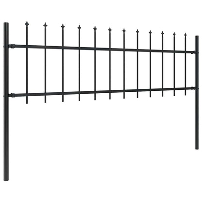 Garden Fence Woerden with Spear Top Steel 181x60 cm Black