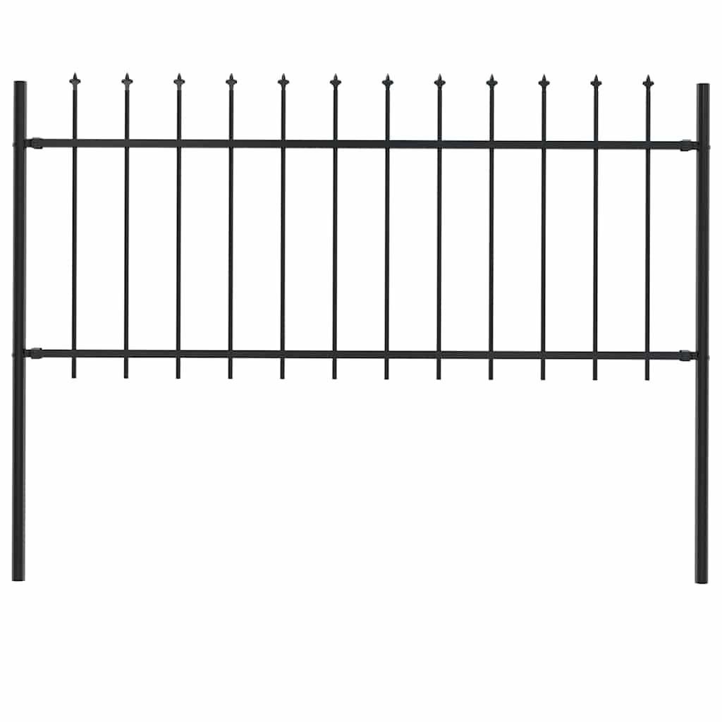 Garden Fence Woerden with Spear Top Steel 181x80 cm Black