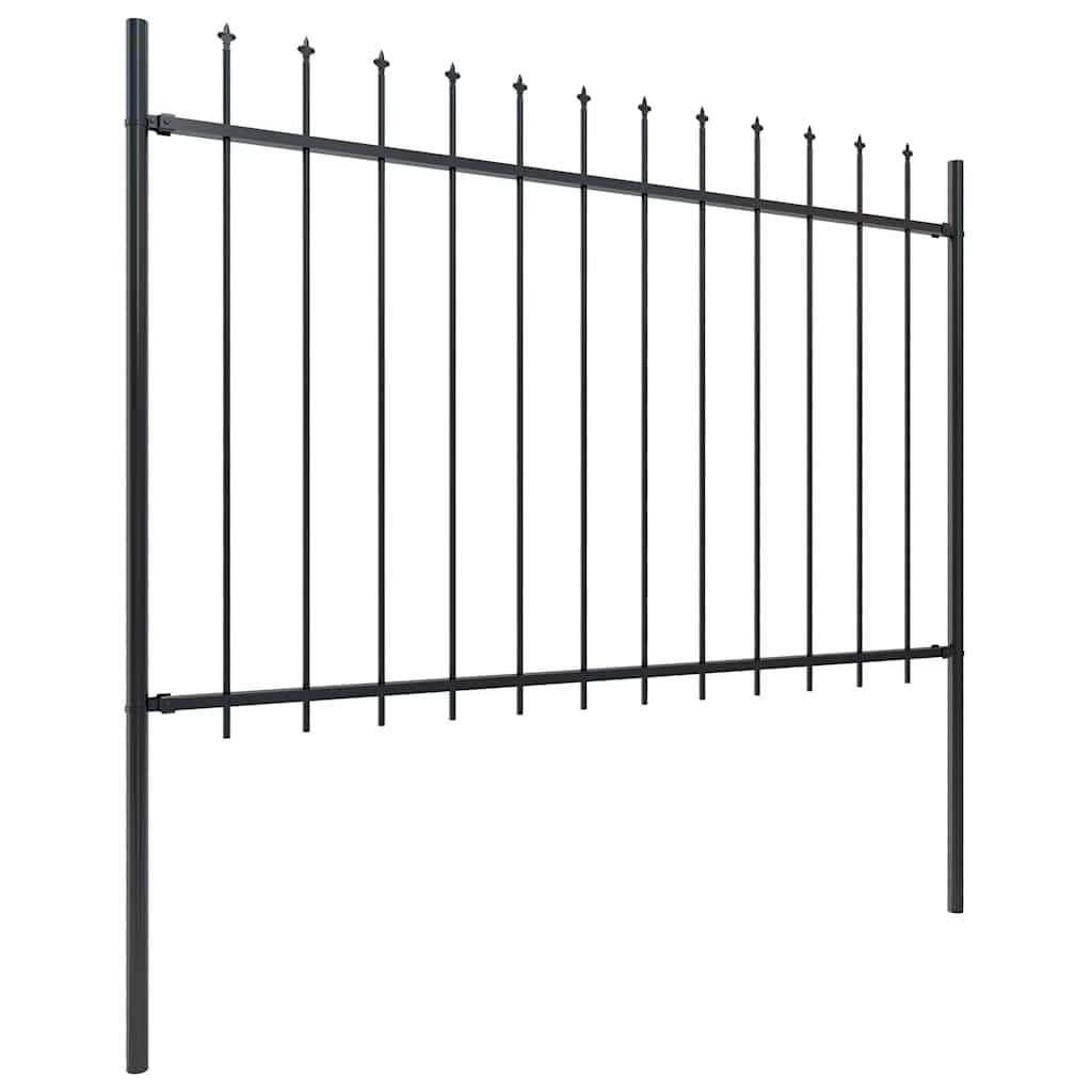Garden Fence Woerden with Spear Top Steel 181x120 cm Black